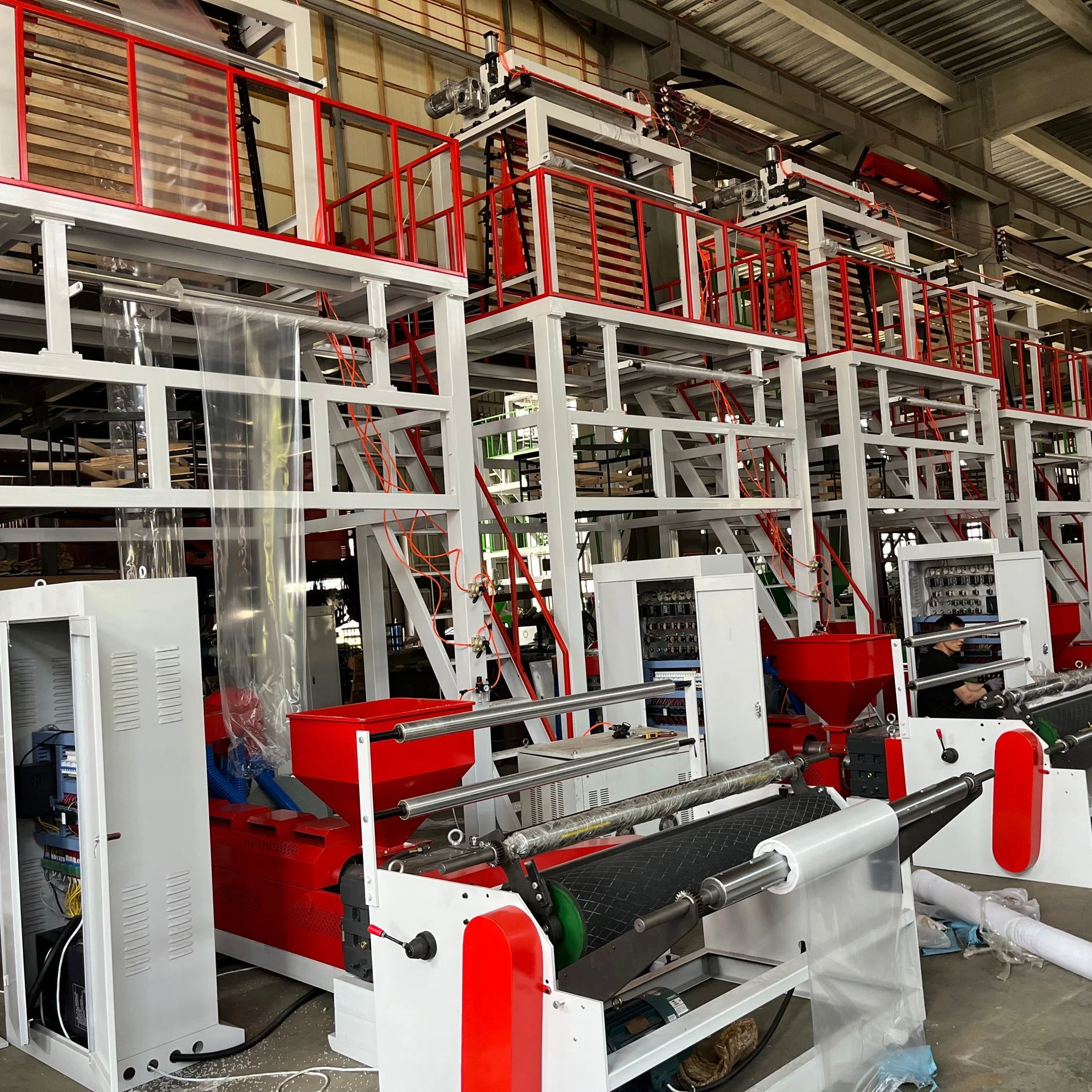 High Speed Automatic Roll changing Plastic PE film blown extrusion machine price for plastic bag making