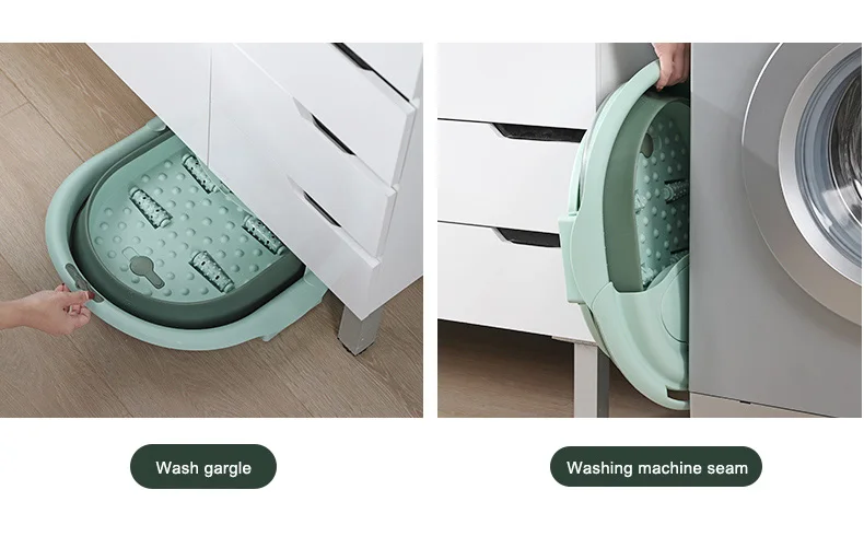 
New model fashion custom design Green massage foot bath barrel Folding foot bath barrel Hanging foot bath barrel 