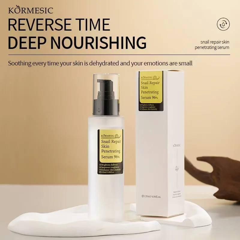 KORMESIC 96% Snail Secretion Extract Face Serum Oem Hyaluronic Acid Skin Repair Serum Green Tea Azelaic Acid Peptides Facial Use