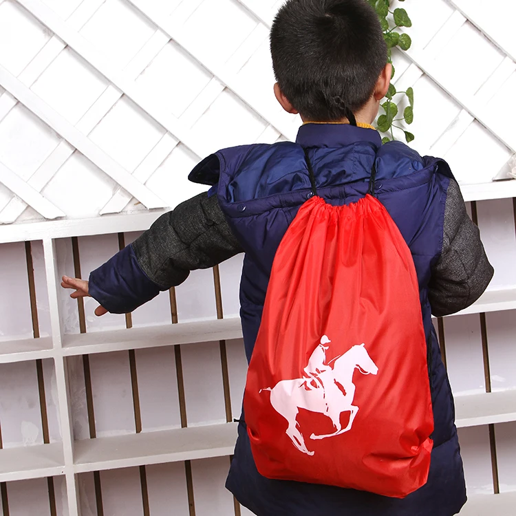 Wholesale Shopping Gym Sport Outdoor 210d Polyester Promotional Gift Drawstring Packaging Bag