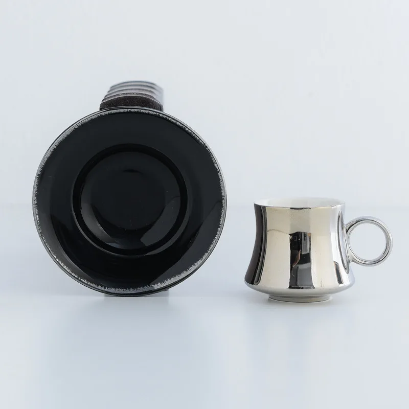 12pcs Silver Golden Pattern Arabic Tea Coffee Cups Islamic Wedding Favors Gift Set