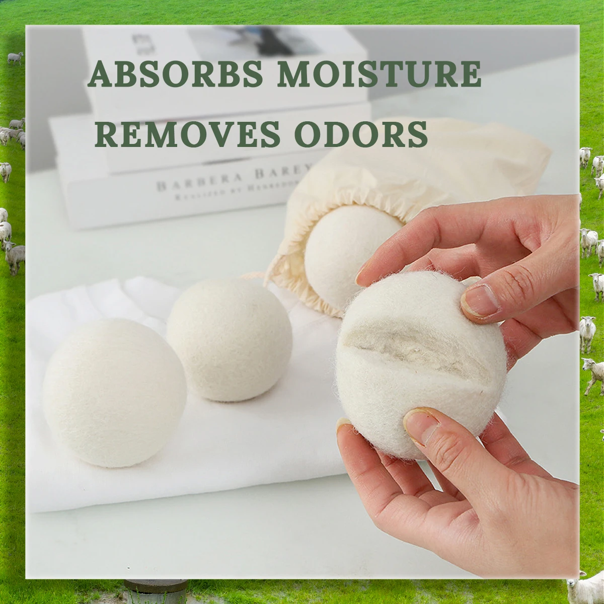 Best Selling Products 2024 New Trending In USA Private Label Organic Wool Dryer Balls For Laundry Washing Machine FBA DDP SHIP