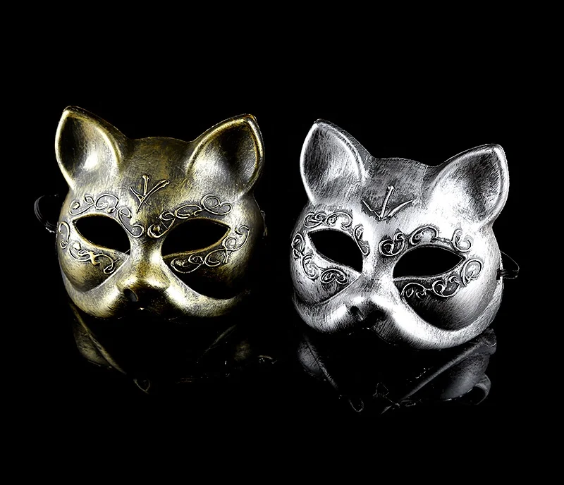 PoeticExist Men and Women Party Dress up Half Face Plastic Venetian Gatto Mask