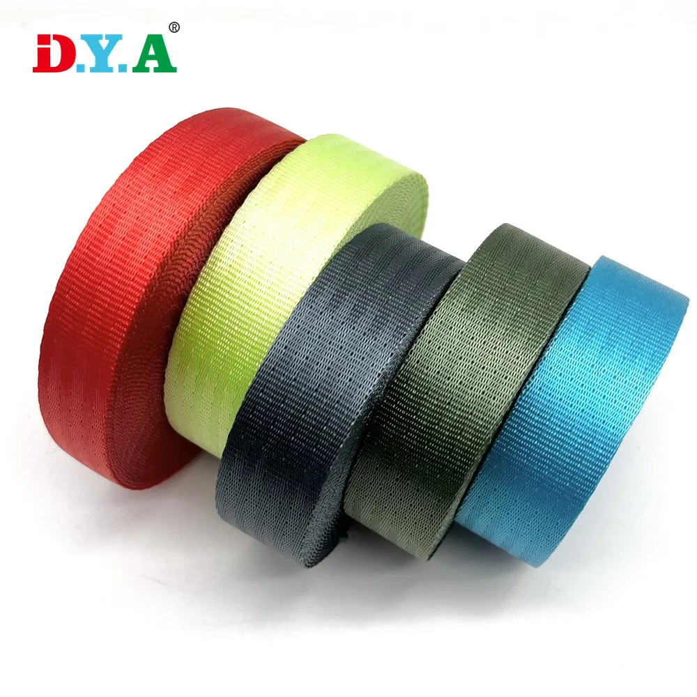 Eco-friendly Herringbone Color Nylon Webbing Seat belt Webbing Nylon Belt for Dog Collar Leash