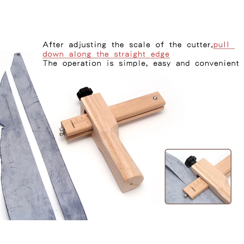 Adjustable Leather Tools Strip Cutter Wooden Strip Belt DIY Hand Cutting Wooden Strap Knife Leather With 5 Blades