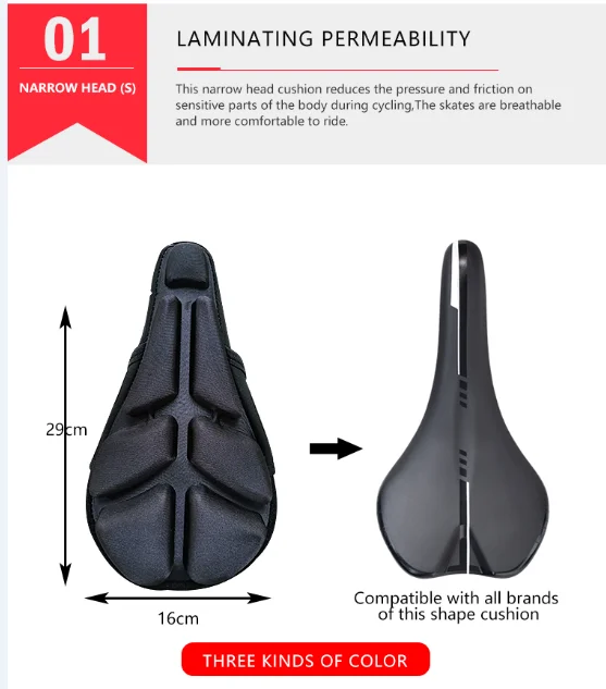 Hot Sell  Bike Seat Extra Soft Gel Bicycle Seat Bike Saddle Cushion Cover for Women and Men