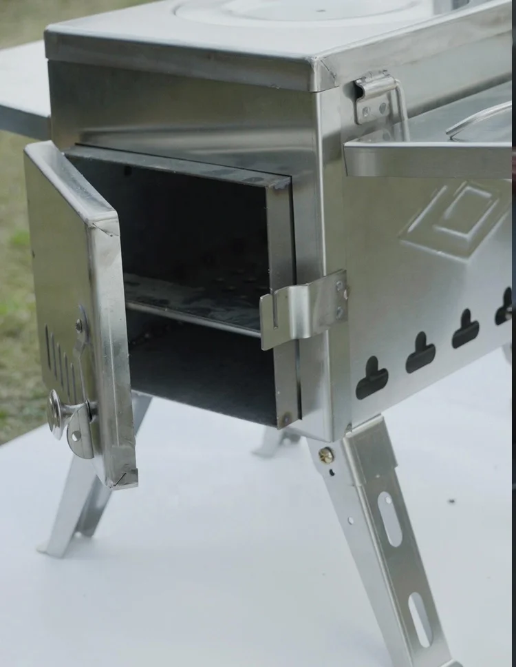 Barbecue Smoke Stove Rack Portable Folding Camp Outdoor Mini Wood Burning Cooking Smokeless Indoor Biomass Wood Sawdust Pellets