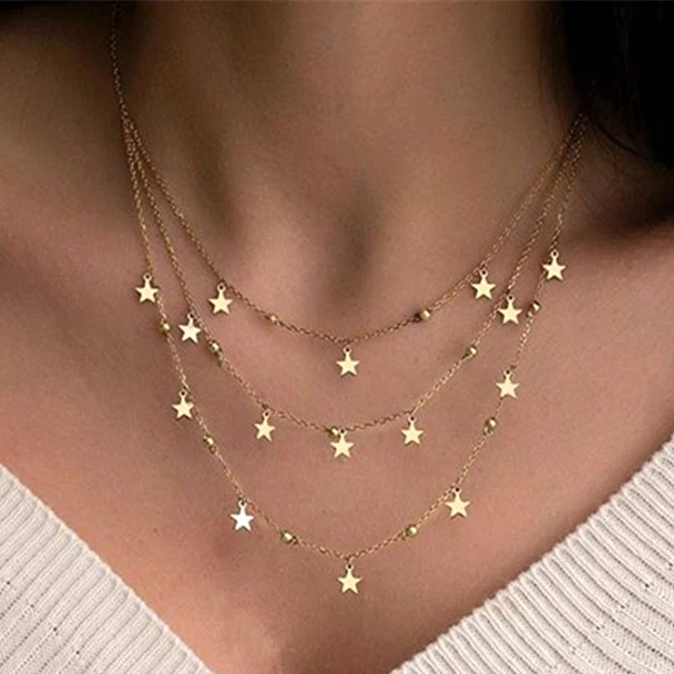 Dazgirl promare necklace star pendant necklace latest necklace set 2023 ensemble de colliers pour femme bijoux(collier)