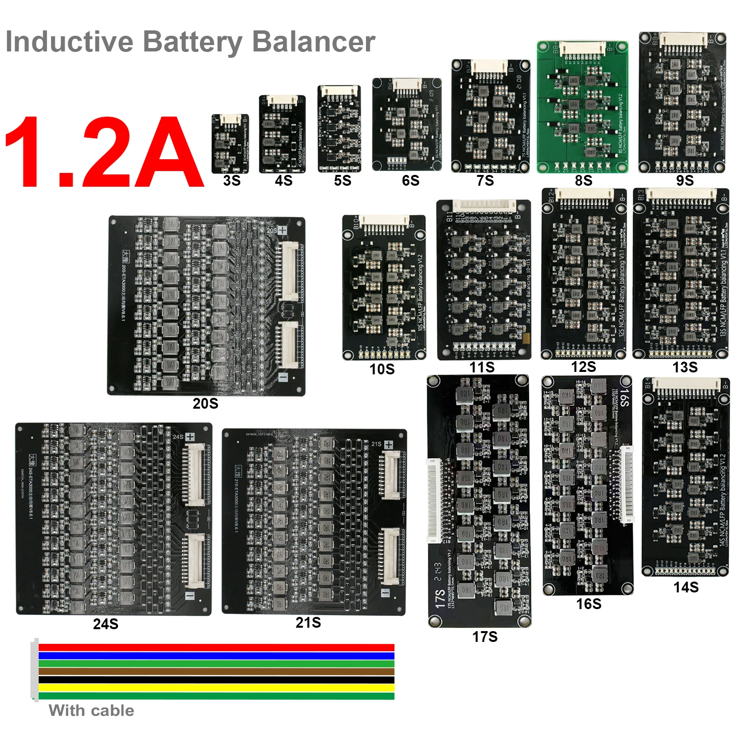 NEEY inductive balancer 7s 1.2a for Li-ion Lipo LTO Lifepo4 Lithium Battery Pack with 20A 30A Printed Circuit Board