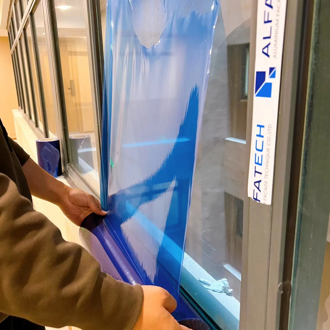 Hot sale LDPE self adhesive plastic protection film for building window glass