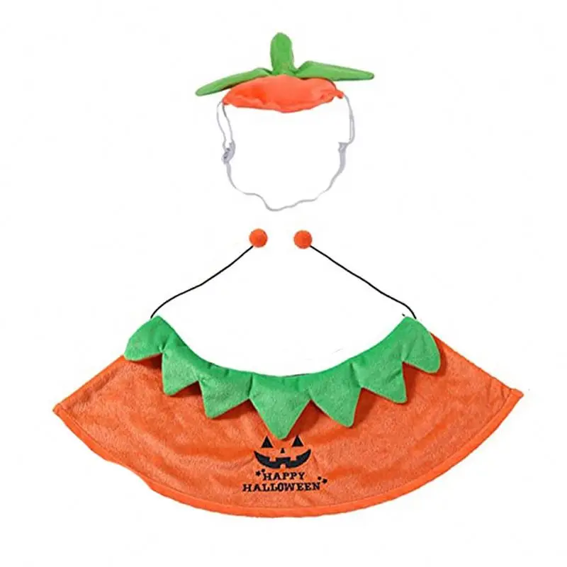 2023 Wholesale designer cute funny luxury  pumpkin pet cat dog party costumes cloak Halloween dog clothes