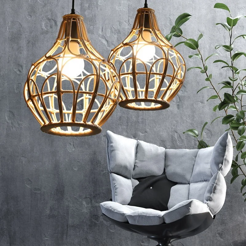 Люстры для гостиной Светильники дома фонари японская лампа прозрачная ручная работа ротанговая Современная картонная коробка 90 китайская
