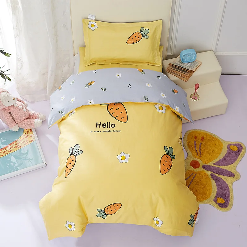 Детский комплект постельного белья, качественный комплект постельного белья из 100% хлопчатобумажной ткани, пододеяльник