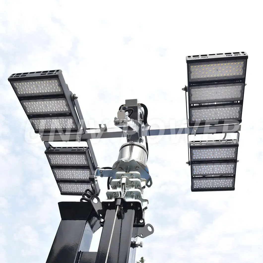Led Lighting Tower 2000 W High Power Portable Electric Mast Light Tower