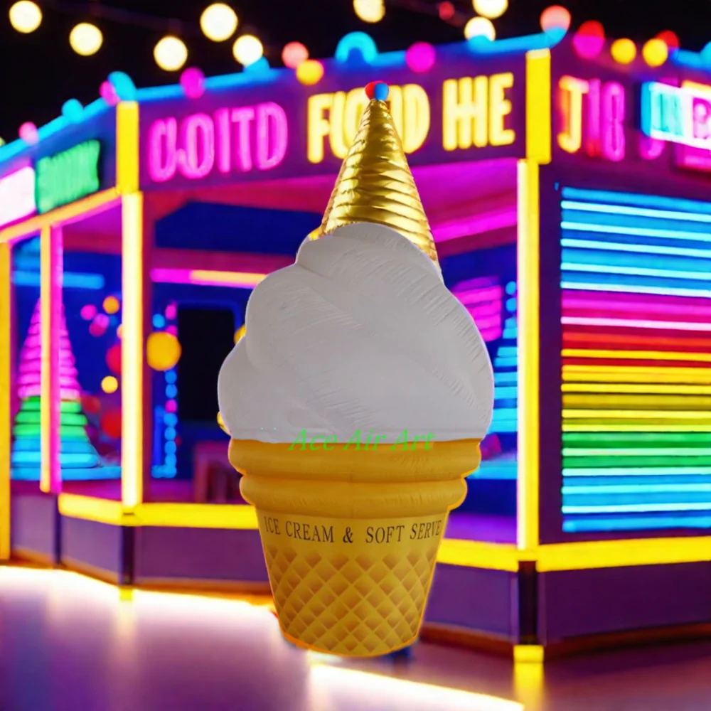 Oxford Cloth Inflatable Ice Lolly Model | Balloon-Style Cone-Shaped Ice Cream Party Decoration