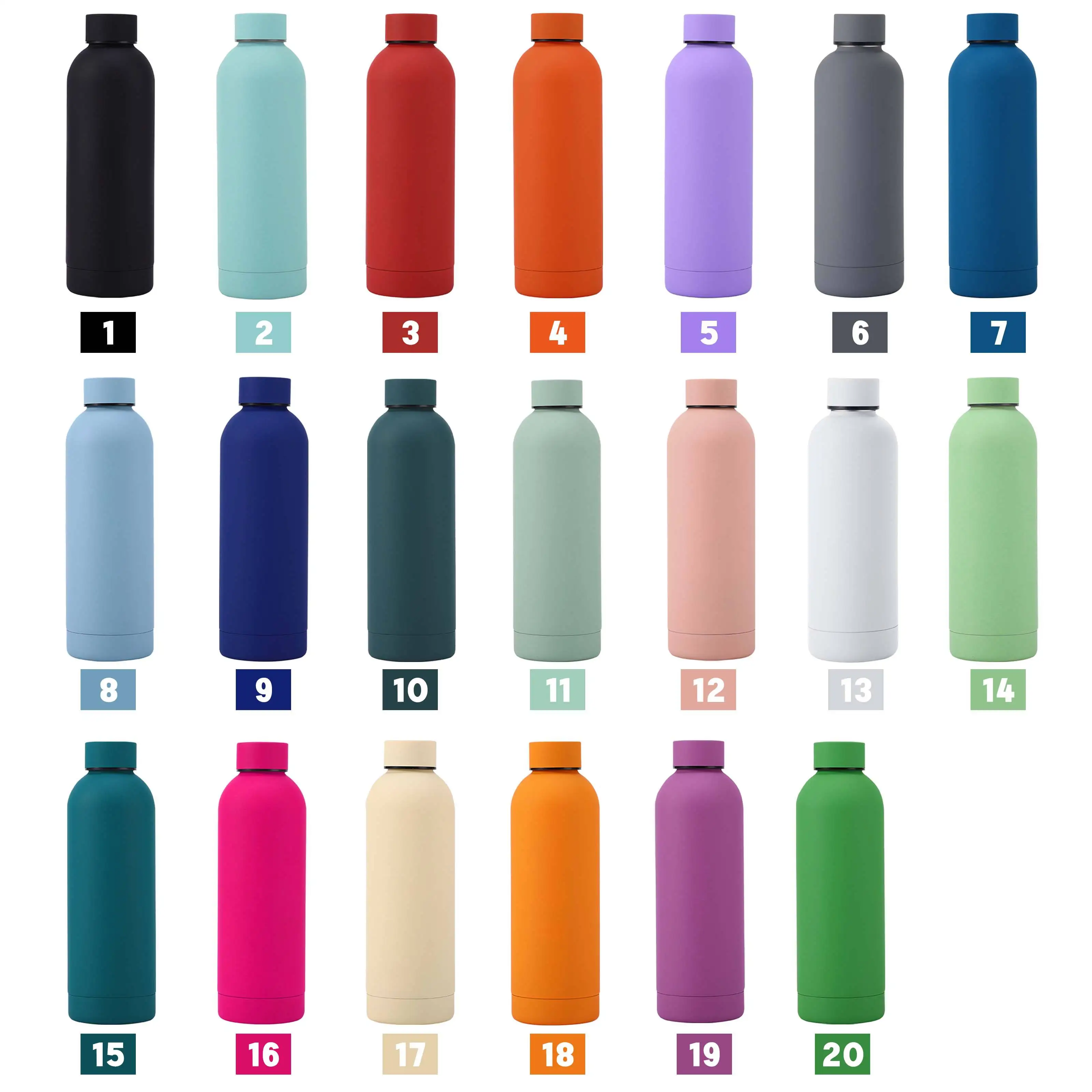 Customized BPA Free Stainless Steel Double Wall Vacuum Flask Bottle Narrow Mouth 500ML Sports Water Bottle with Leak-proof Lid