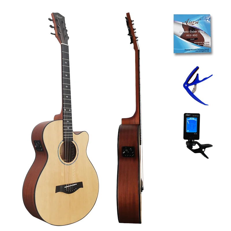 Aiersi factory handmade custom acoustic electric guitar