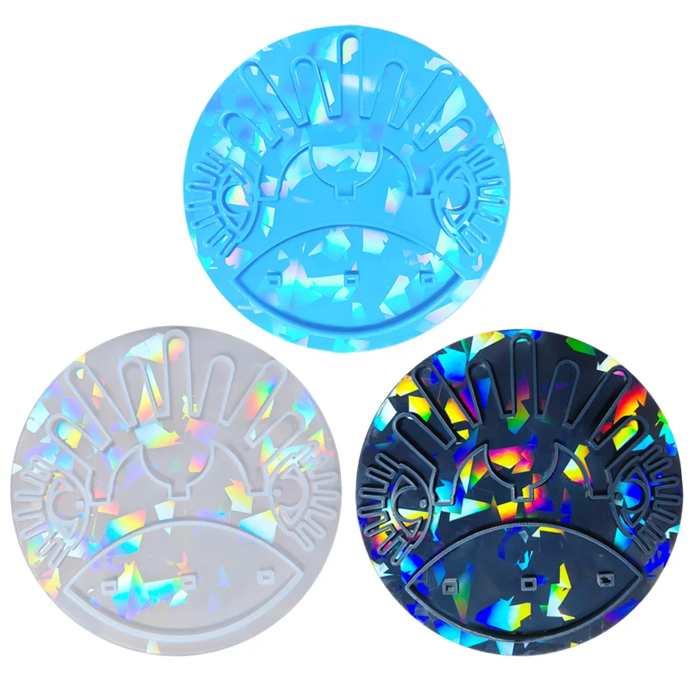 DIY Hand Holographic Devil Eye Earrings Mold Jewelry Stand Holder Mold For Epoxy Resin Casting DIY Mold