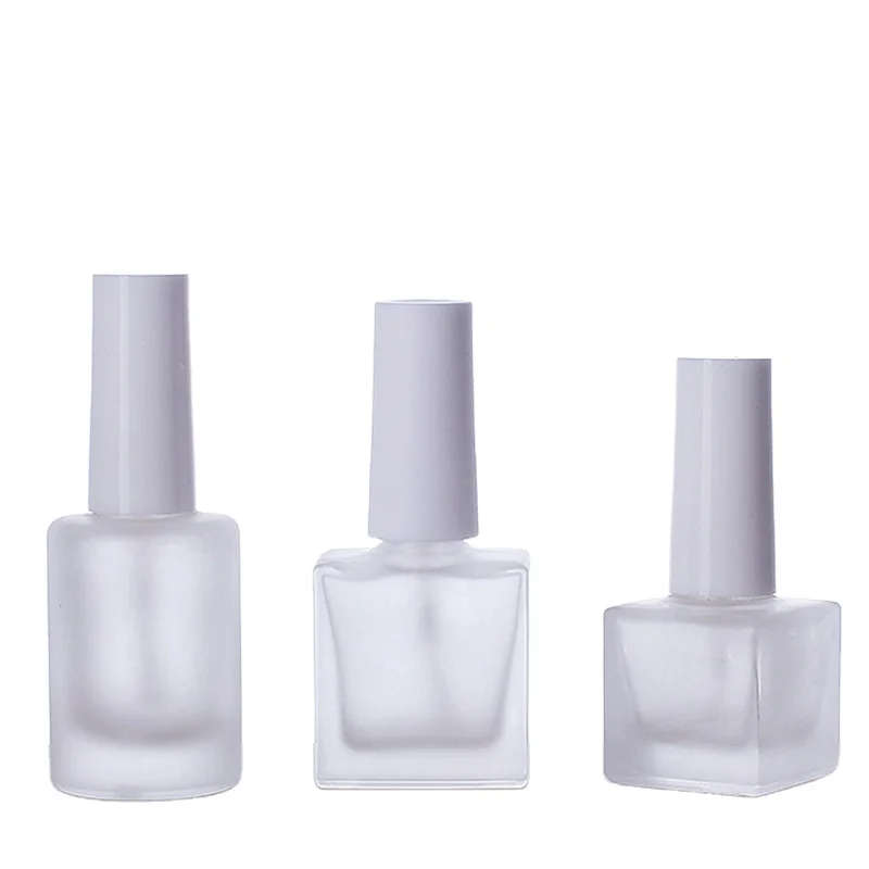OEM custom frosted square nail gel polish glass bottle with brush rectangular empty nail polish bottles
