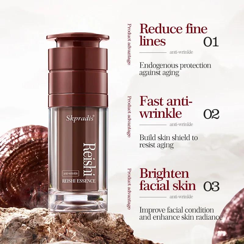 Organic Ganoderma Spore Face Serum Essence Firming Kojic Acid Whitening Anti Aging Glowing Skin Care Facial Serum