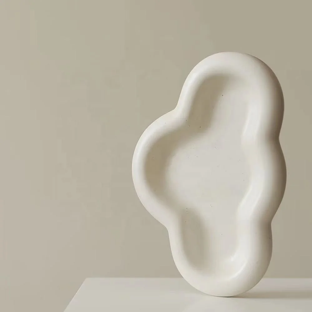 Creative Irregular Cute Cosmetic Storage Tray Cloud Shaped Ceramic Jewelry Holder Trinket Tray
