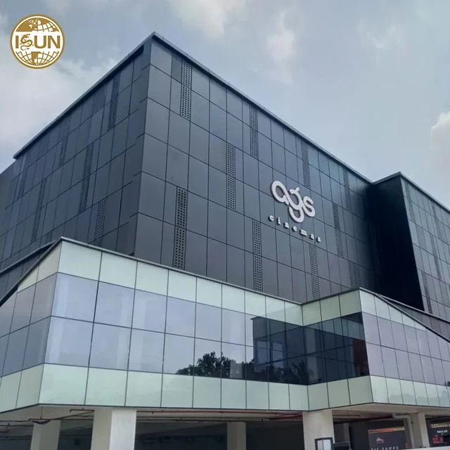 Sun Frame Exterior Decorative Perforated Aluminum Sheet Metal Cladding Panel Facade aluminum glass curtain wall
