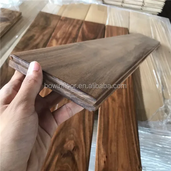 hand scraped interior wood Small leaf acacia home flooring  hardwood indoor floor