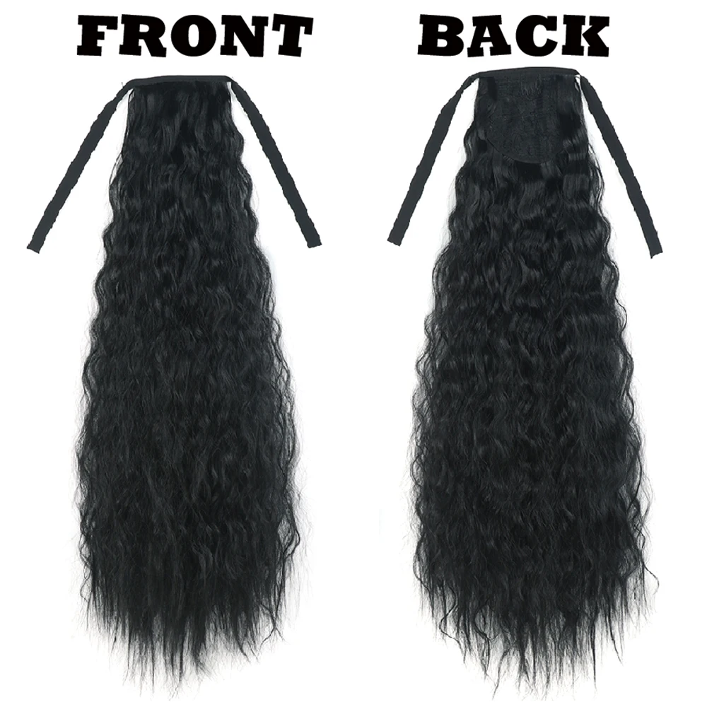 Long Straight Ponytail Hair Synthetic Extensions Heat Resistant Hair 20 24Inch Wrap Around Pony Hairpiece for Women