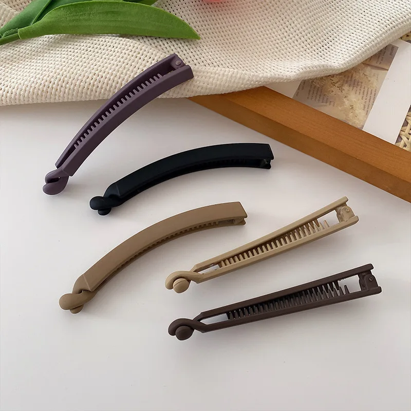 Practical Exquisite Barrettes Hair Accessories Clips For Women Hair Grabbing Clip Temperament Ponytail Simple Duckbill Hair Clip
