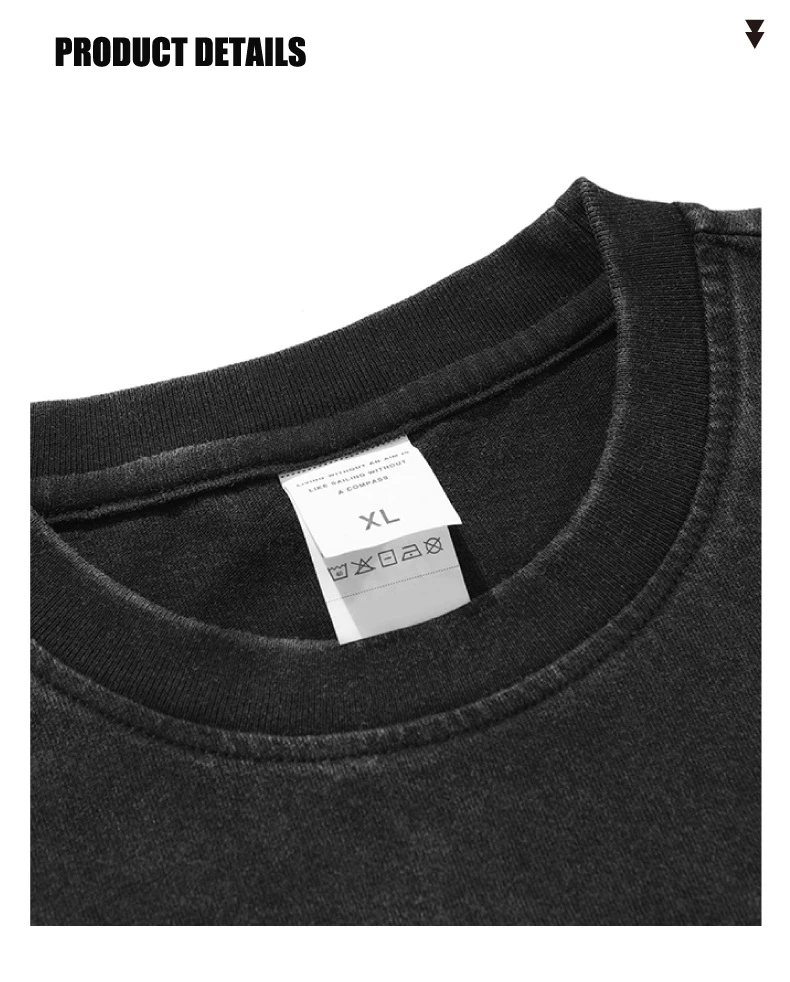 Personalized Custom Drop Shoulder Heavyweight Blank Cotton Acid Wash T-shirt Oversized Tshirt Vintage T Shirt