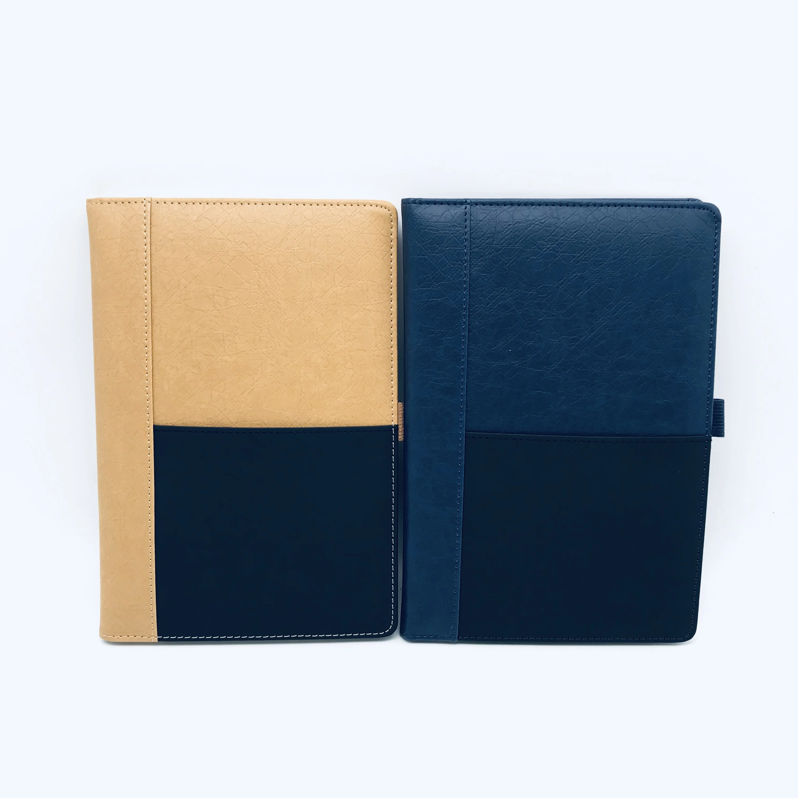 
Monthly Planner Custom White PU with Fly Page and Pocket On cover Notebook 