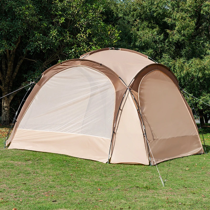 Dome canopy large circular outdoor camping tent large space windproof sunshade awning tent with surrounding fabric