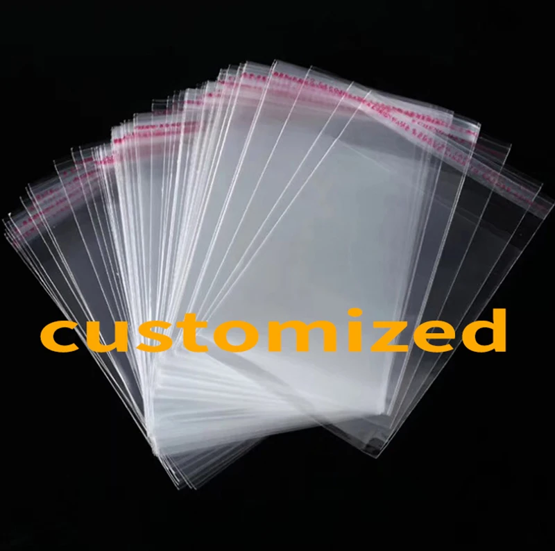 Customized OPP Self Adhesive Seal clear Plastic Bags Cellophane Packaging Transparent Pouch