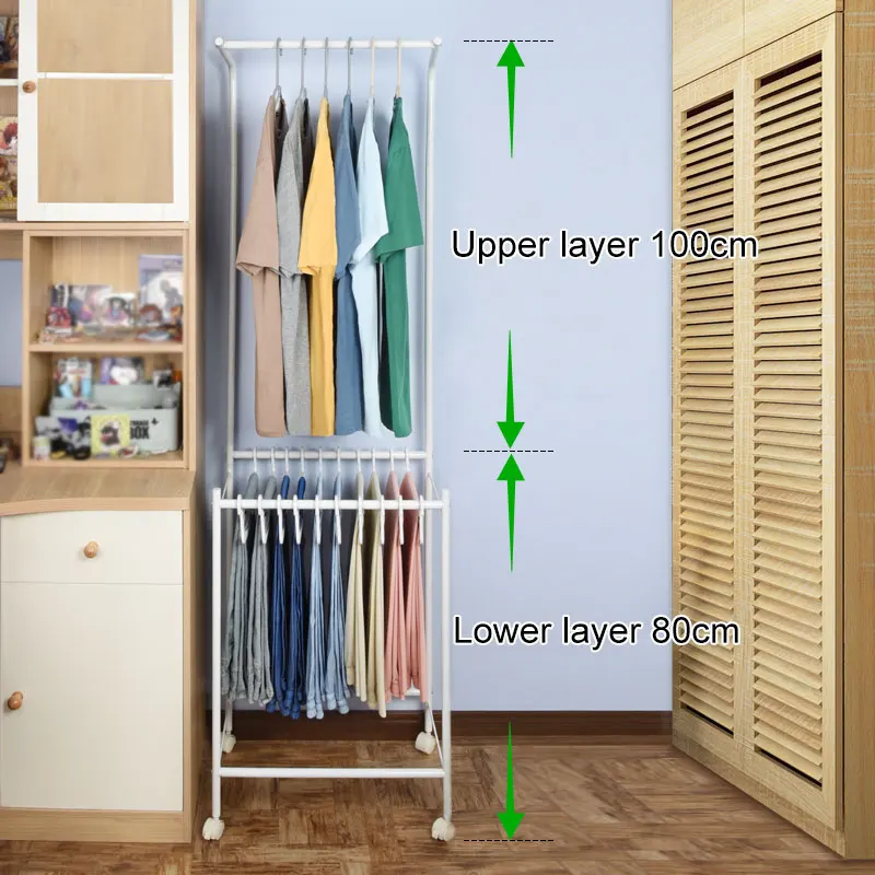 Multilayer Drying Steel Pipe Sprayed With Plastic Metal Hangers Hanger Rack For Clothes Hangers PR-55DA