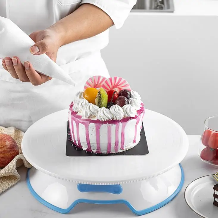  Пластиковые Fondant (сахарная) украшения торта вращающаяся подставка для печенье вращающийся поднос с нескользящей основе лоток
