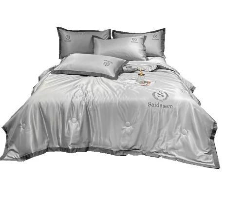 Summer Tencel summer cool quilt four-piece set single double Ice Silk Air conditioning quilt washable summer quilt