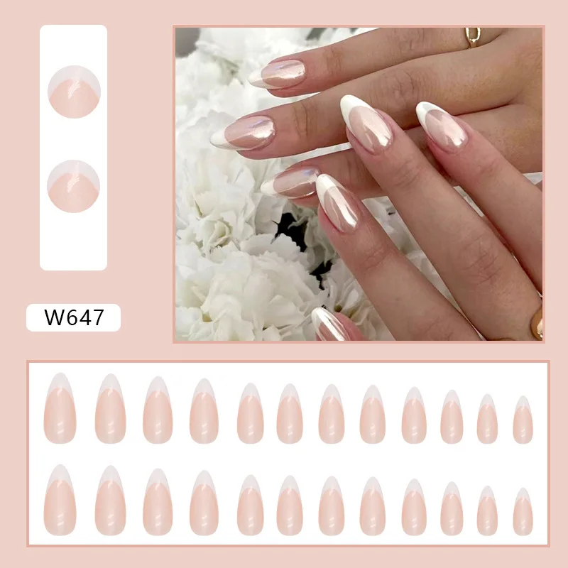 wholesale new design french style fake nails soft gel ABS press on nails