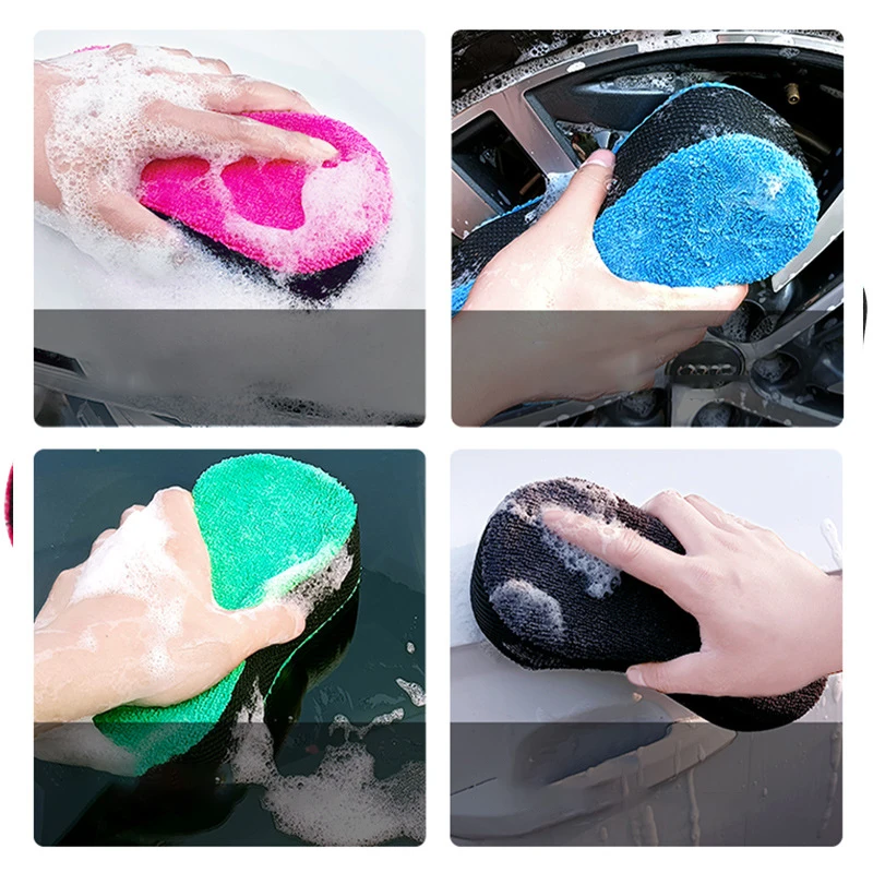 DS1985 Dish Cleaning Sponge Kitchen Microfiber Wax Applicator Foam Car Bug Sponge for Car Washing Pad Microfiber Car Wash Sponge