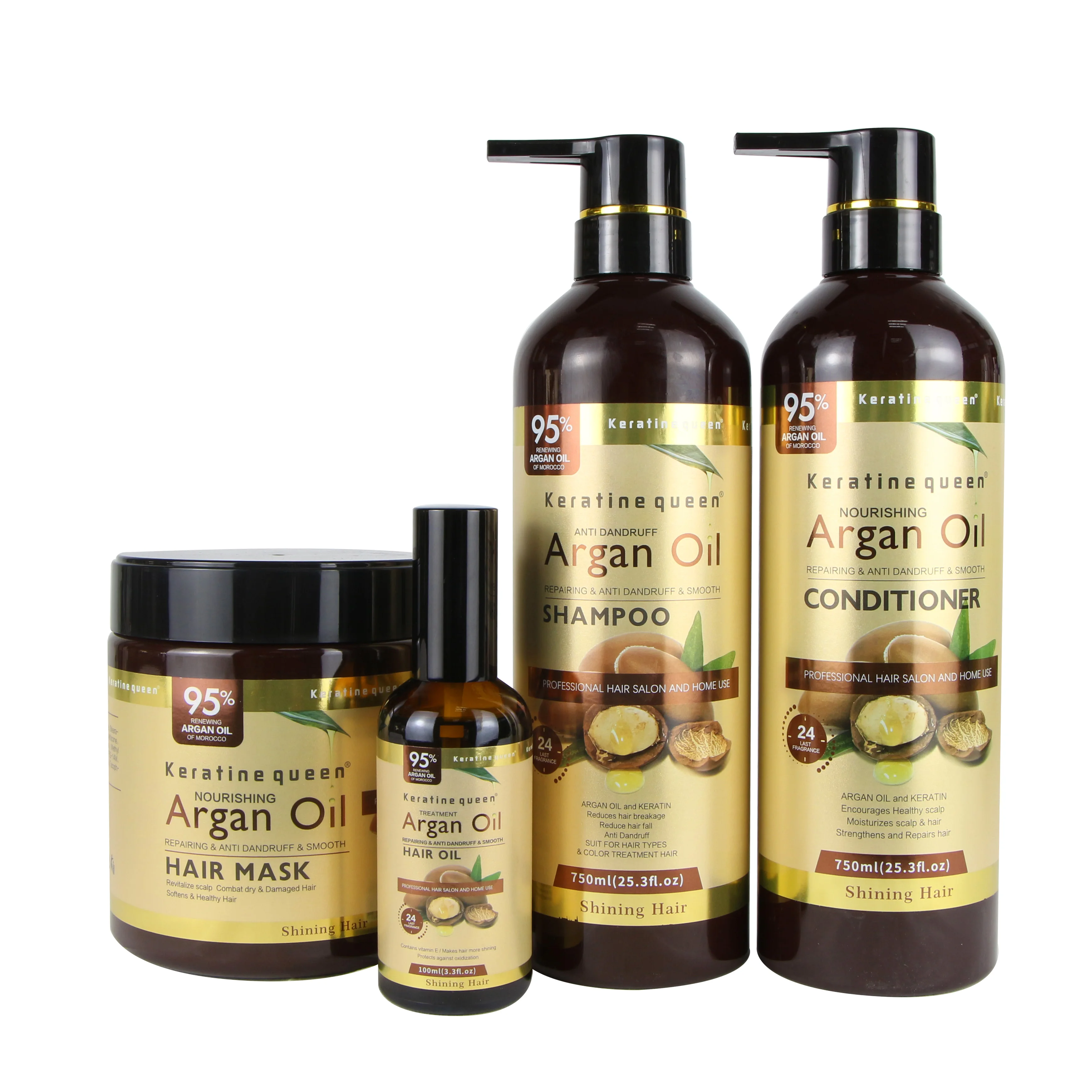 Custom Logo Pure Argan Organic Moisturizing soft Argan Oil hair Shampoo And Conditioner set