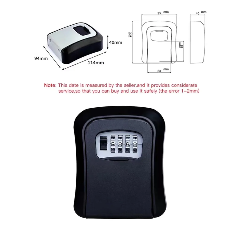 Plastic Wall Mounted 4 digit Code Mount emergency password Key Lock Box Home Storage Key Lock Box