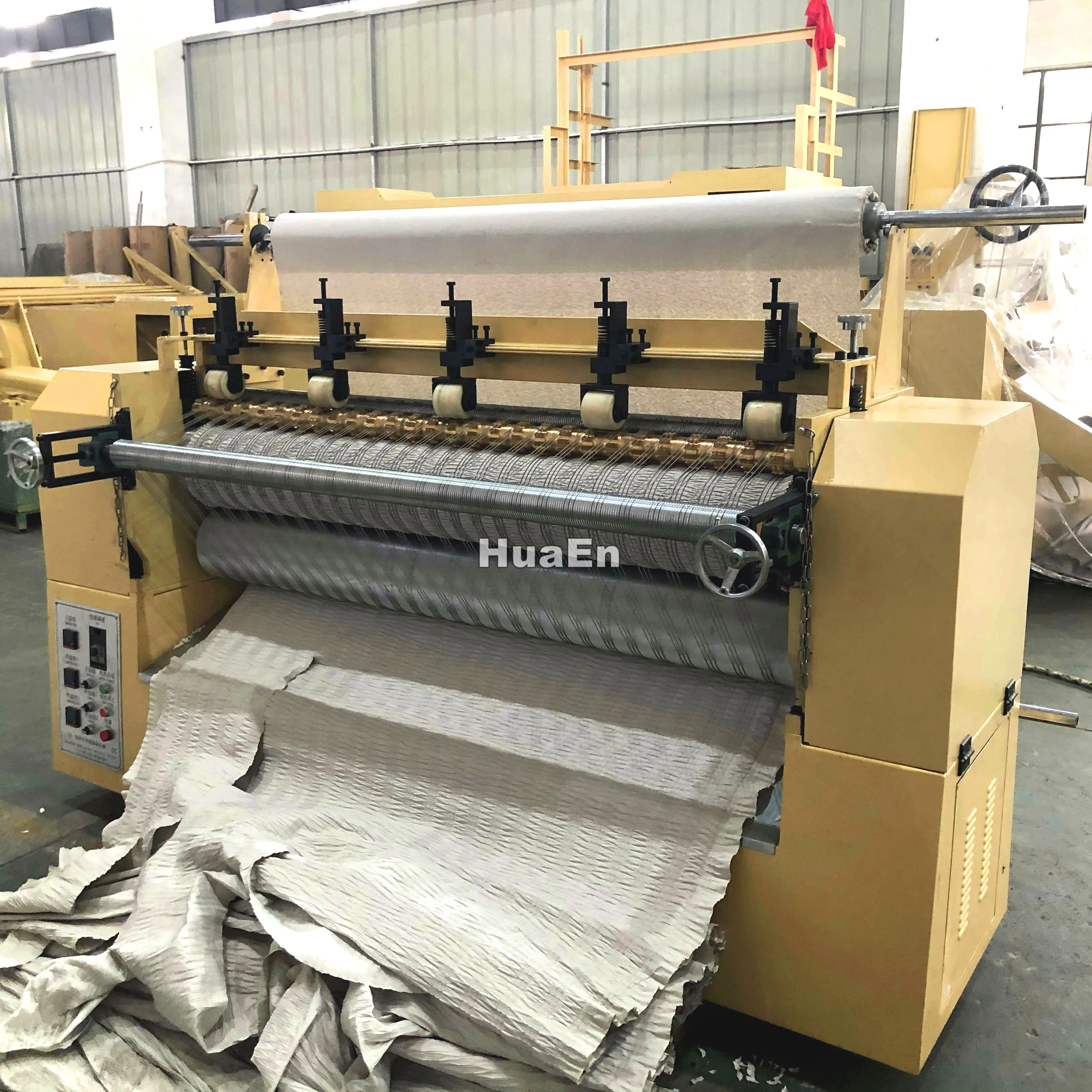 Changzhou HuaEn Cylinder Roller Electrical Tube and Oil Heating Plisse ZJ-816 Fabric Ruffle Pleating Machine