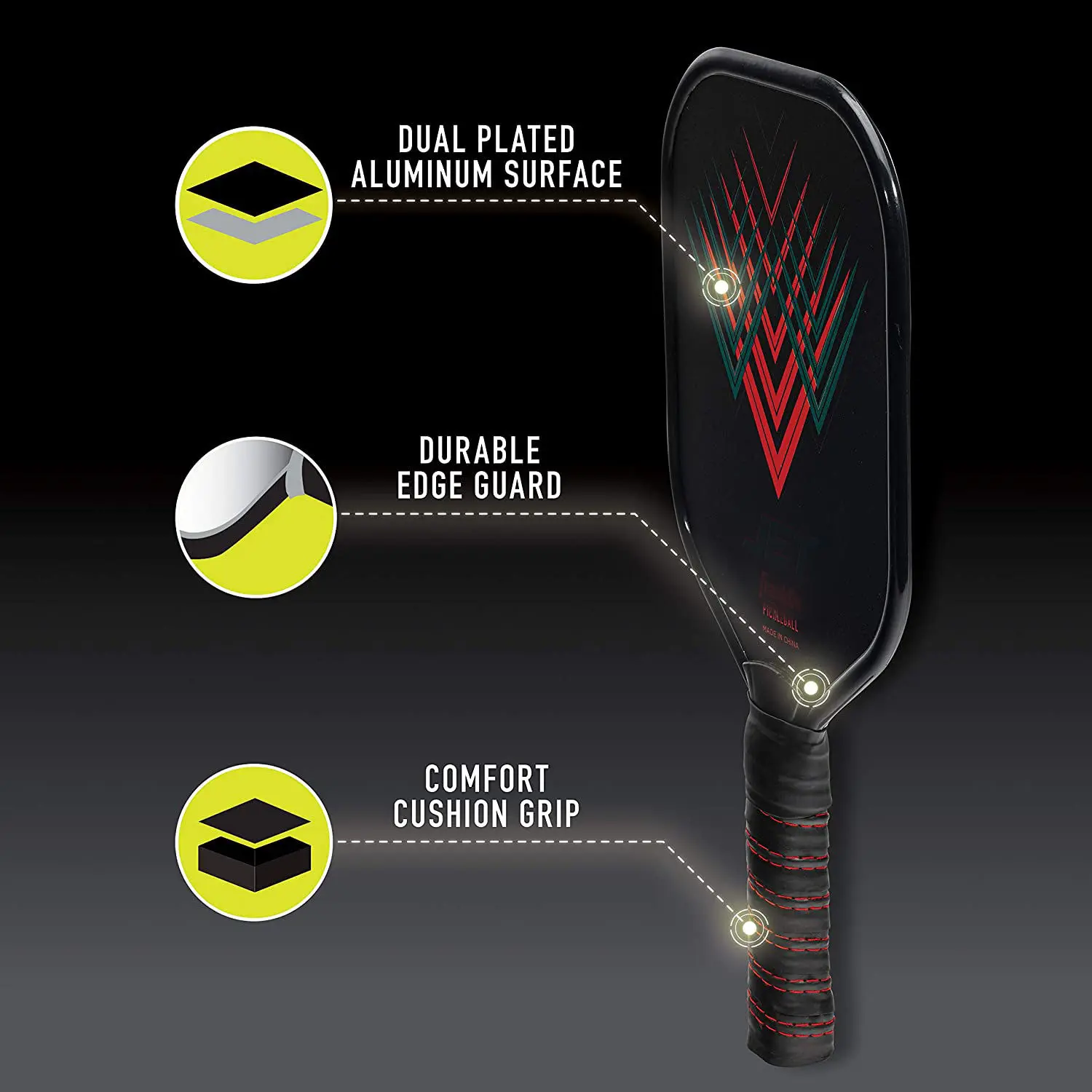 High Quality 100% Carbon Fiber+PP Graphite Pickleball Racket with Comfortable Grip