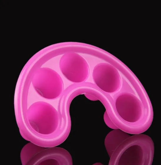 Nail factory wholesale 5 fingers holes soak off bowl plastic tray nail art manicure bowl