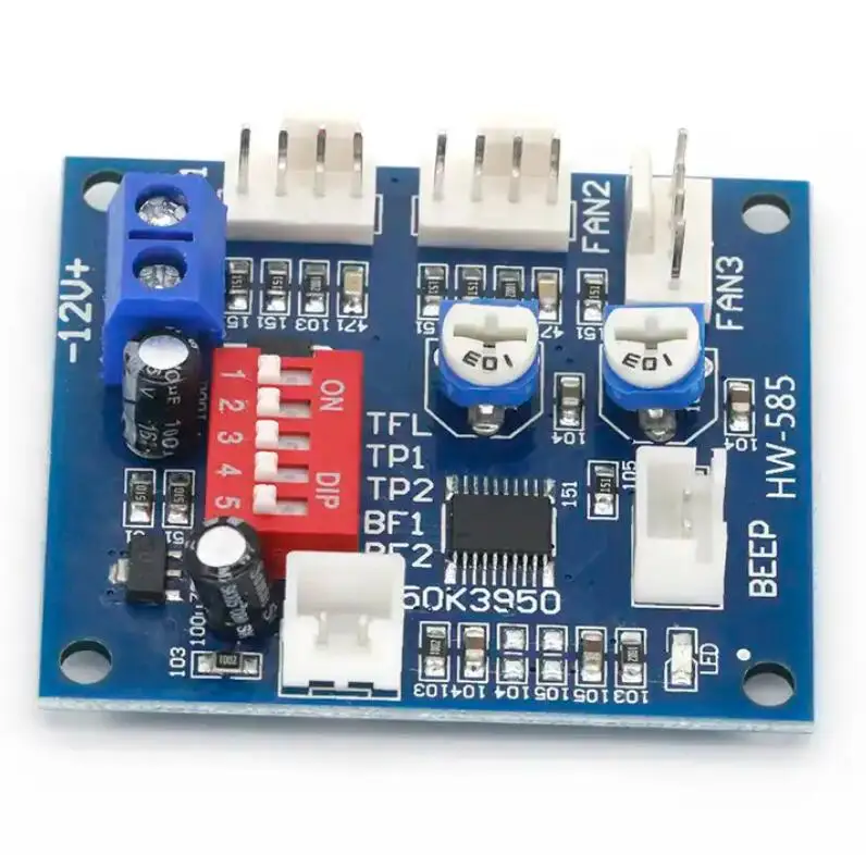 DC 12V Voltage Regulator PWM PC CPU Fan Temperature Control Speed Controller Module High-Temp Alarm Speed Control