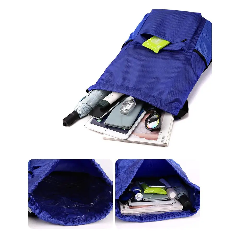 Qetesh Draw String Back Bag Jute Gym Small Shopping With Printed Brand Logo Ripstop Fabric Custom Fabric Drawstring Backpack Bag