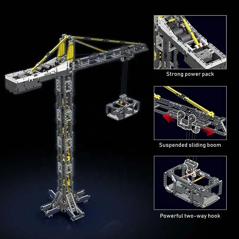 1797PCS DIY Assembly Building Blocks Tower Crane Model Simulated Tower Crane Building Blocks Toys For Kids