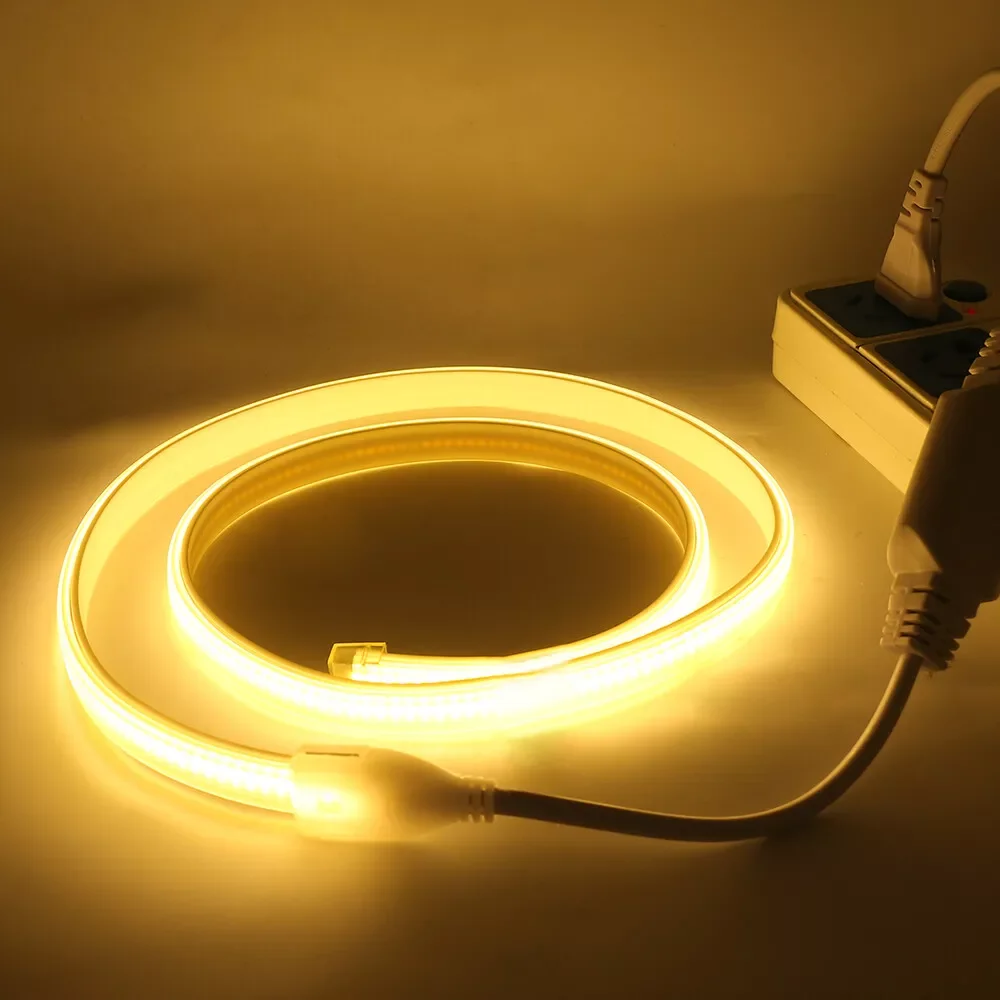 100 meters per roll Super Bright 220V/110V Flexible Strip Ra80 3000K/4000K/6000K Outdoor Waterproof COB LED Strips