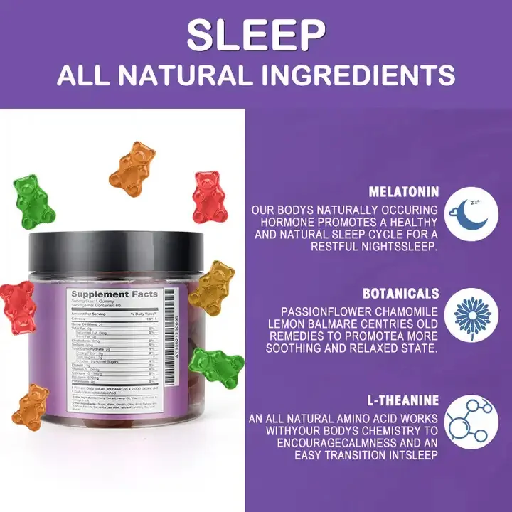 Biocaro Organic Melatonin Sleep Deep 5 HTP Vitamins Gummies Supplements