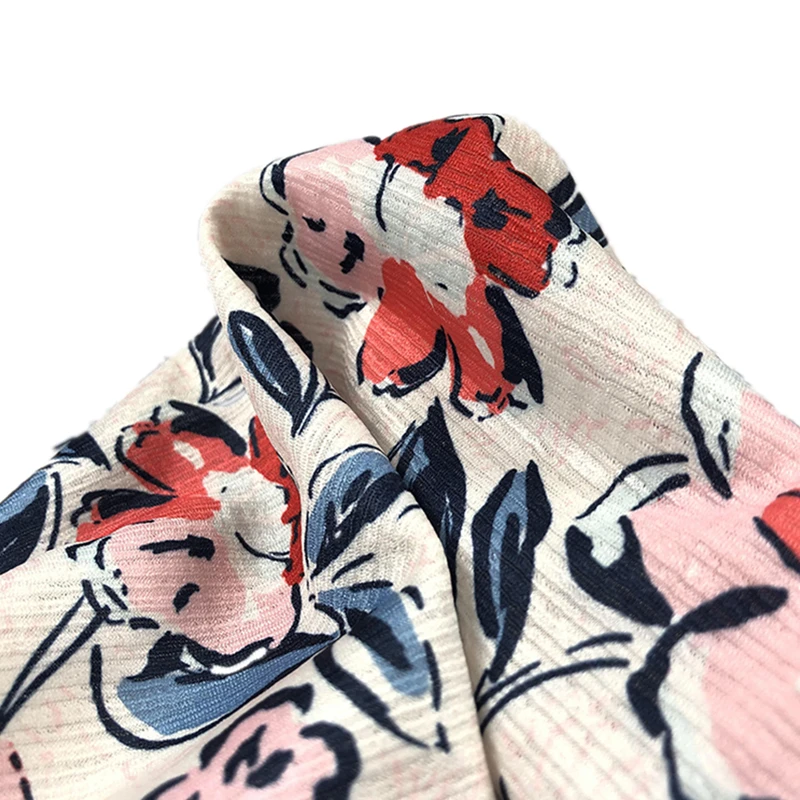 Soft 145gsm knitted  digital printed jacquard 97% polyester 3% spandex fabric