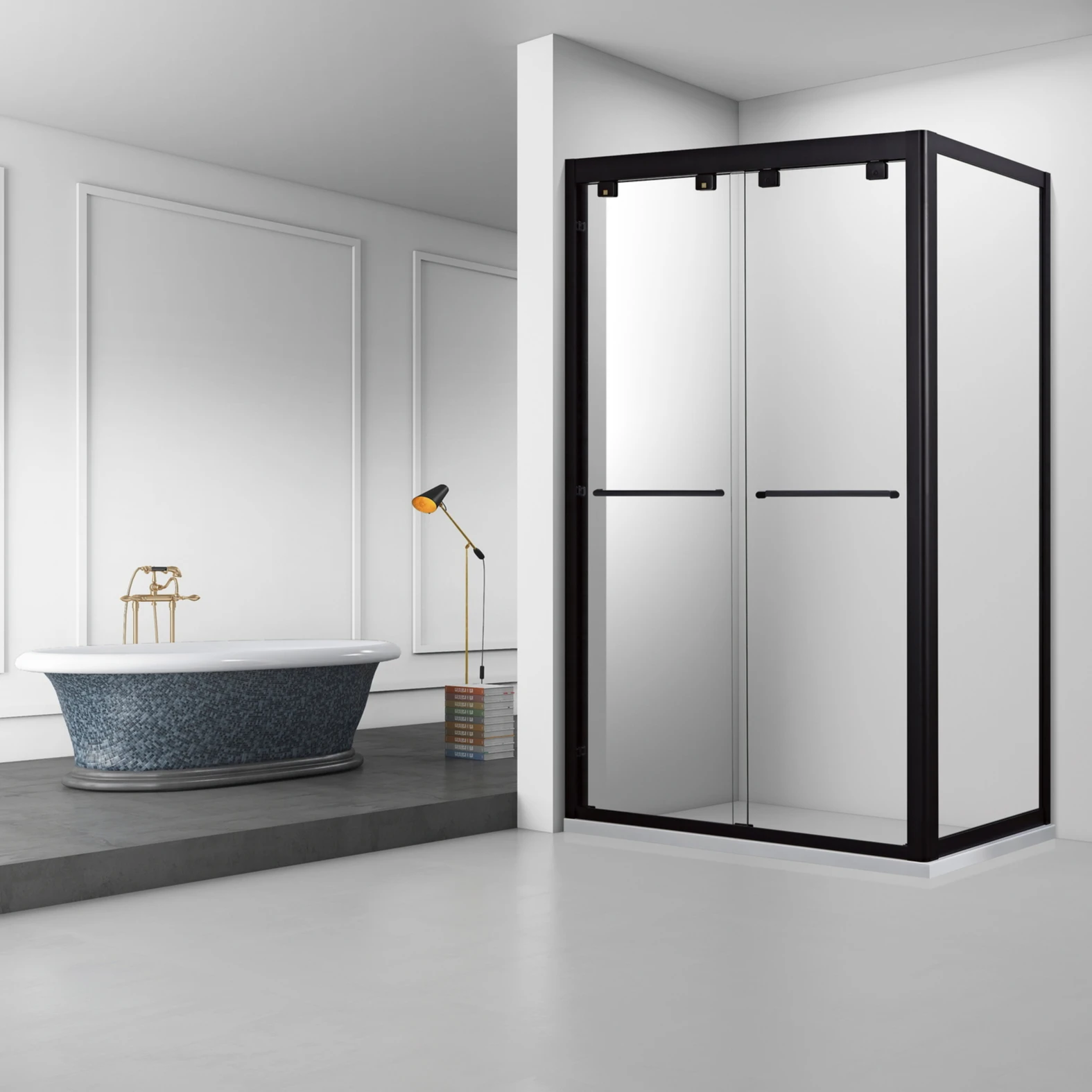 Simple Bathroom Shower Enclosure Tempered Glass Shower Cabin Door Shower Rooms